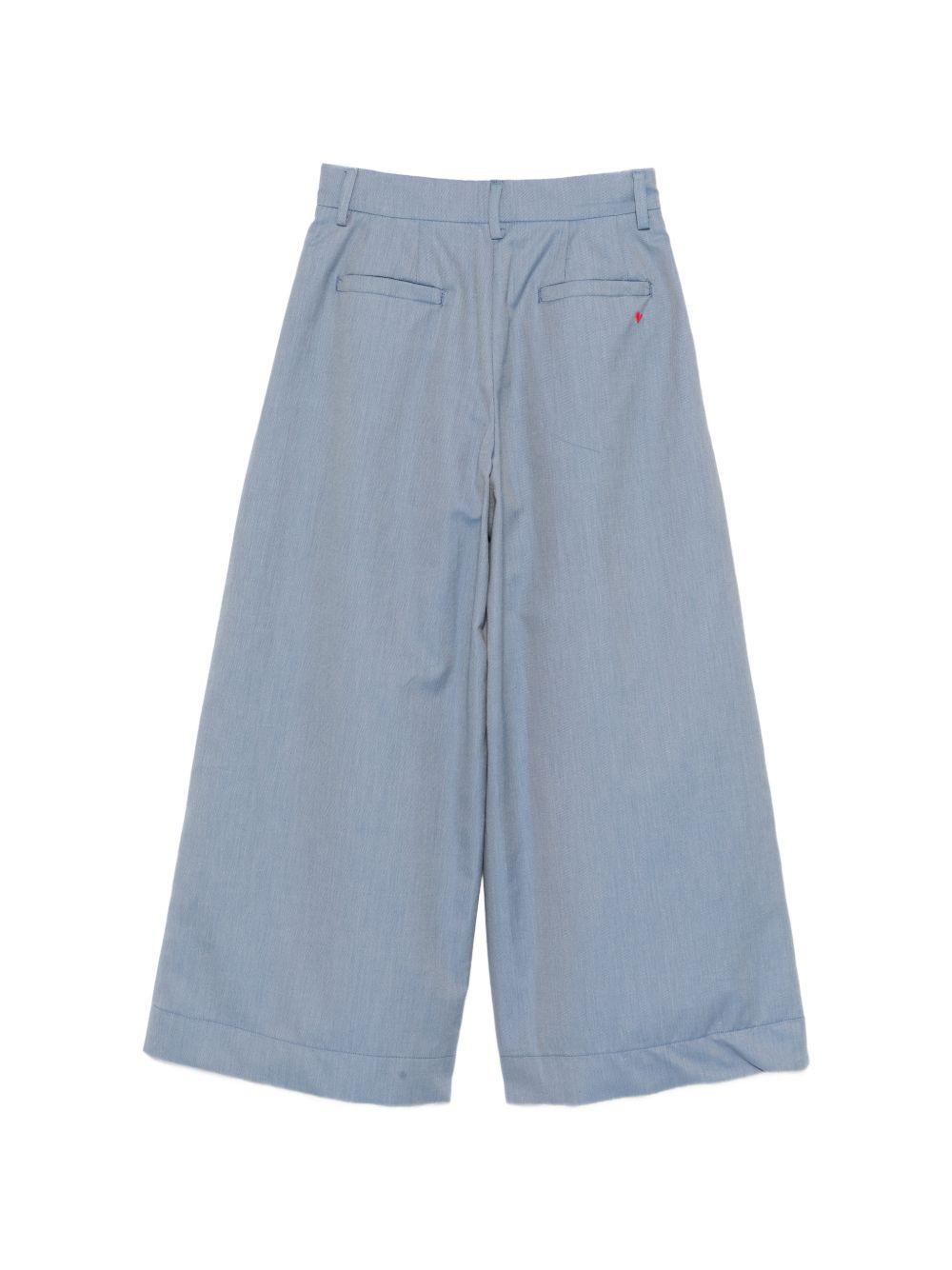 Pantaloni per bambina Simonetta blu con design pieghe SY6A90 G0212 645 SIMONETTA KIDS