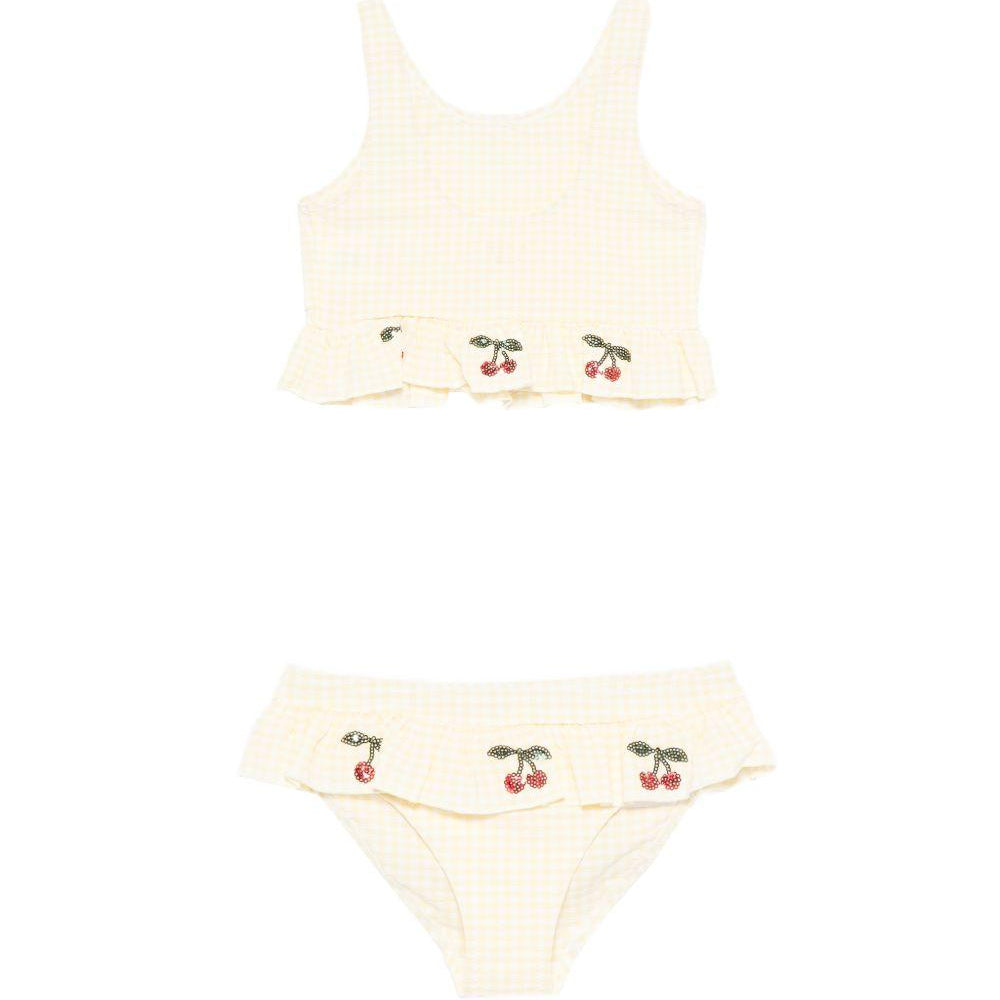 Bikini Etta per bambina Konges Sløjd giallo con motivo a quadri KS104785 CHECK KONGES SLOJD KIDS