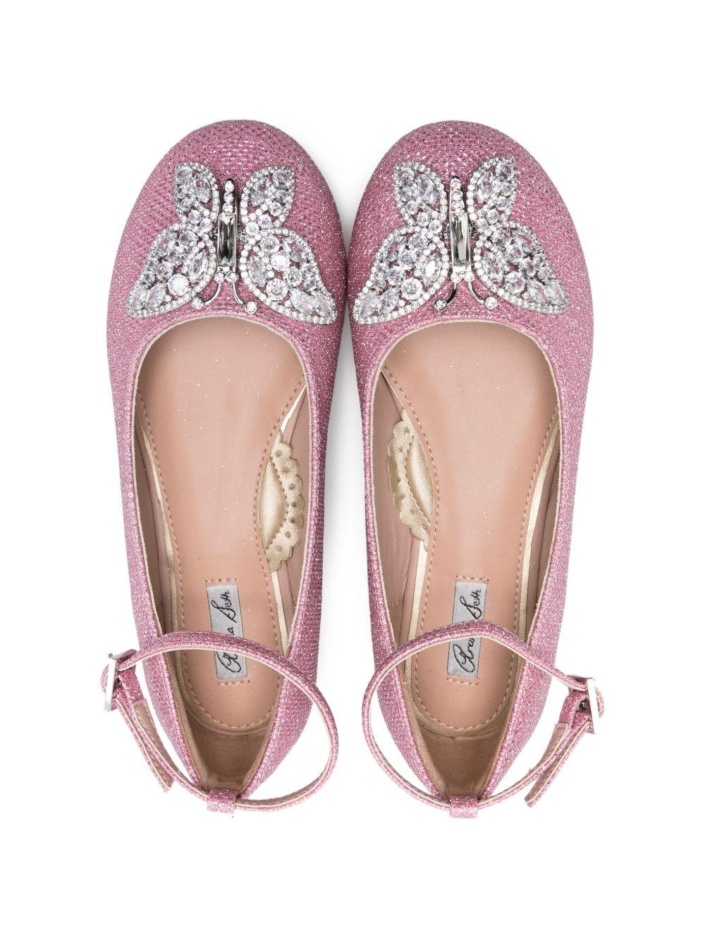 Ballerine per bambina Aruna Seth rosa con applicazione farfalla AS76 PINK ARUNA SETH KIDS