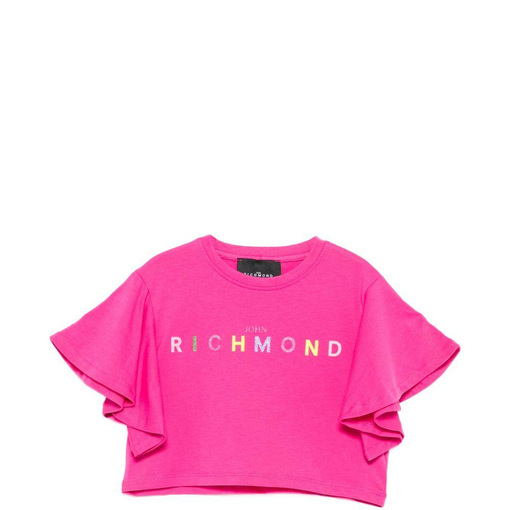 T-shirt per bambina John Richmond Junior fucsia con ruches RGP26008TO FUCHSIA PURPLE JOHN RICHMOND KIDS