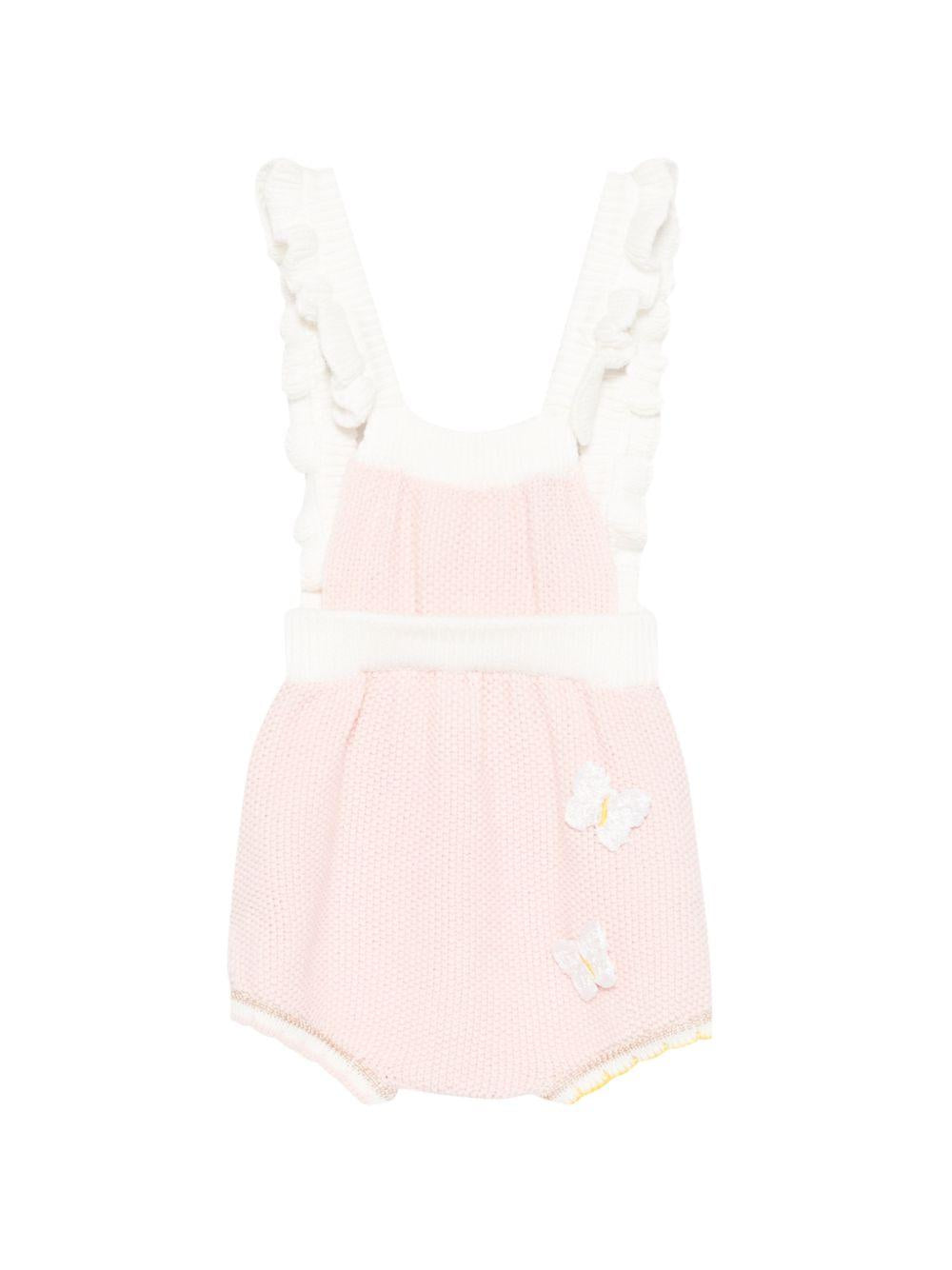 Tutina per neonata Gensami rosa con ruches OVERSHORT-BUTTERFLY-CO PINK/OFF WHITE GENSAMI KIDS