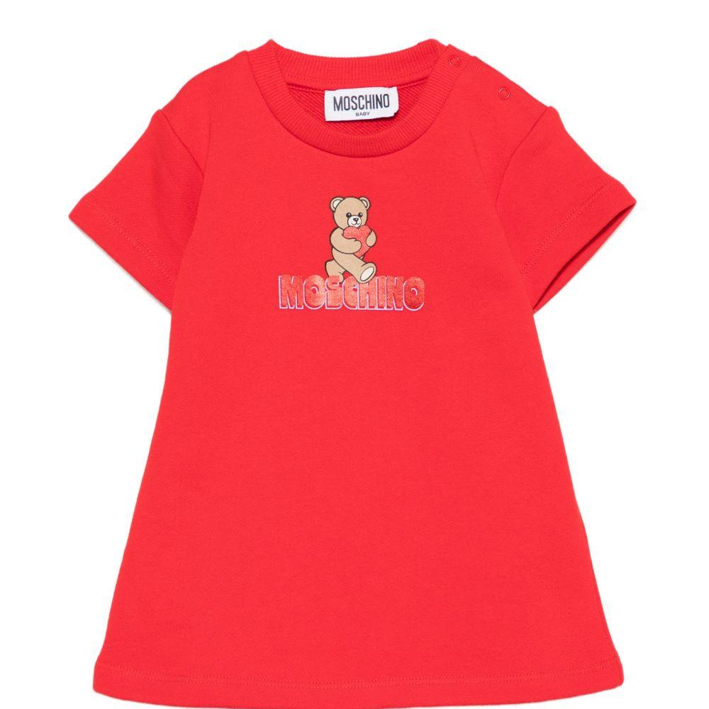 Abito per neonata Moschino Kids rosso con stampa orsetto MAV0C9LCA52 50109 MOSCHINO KIDS