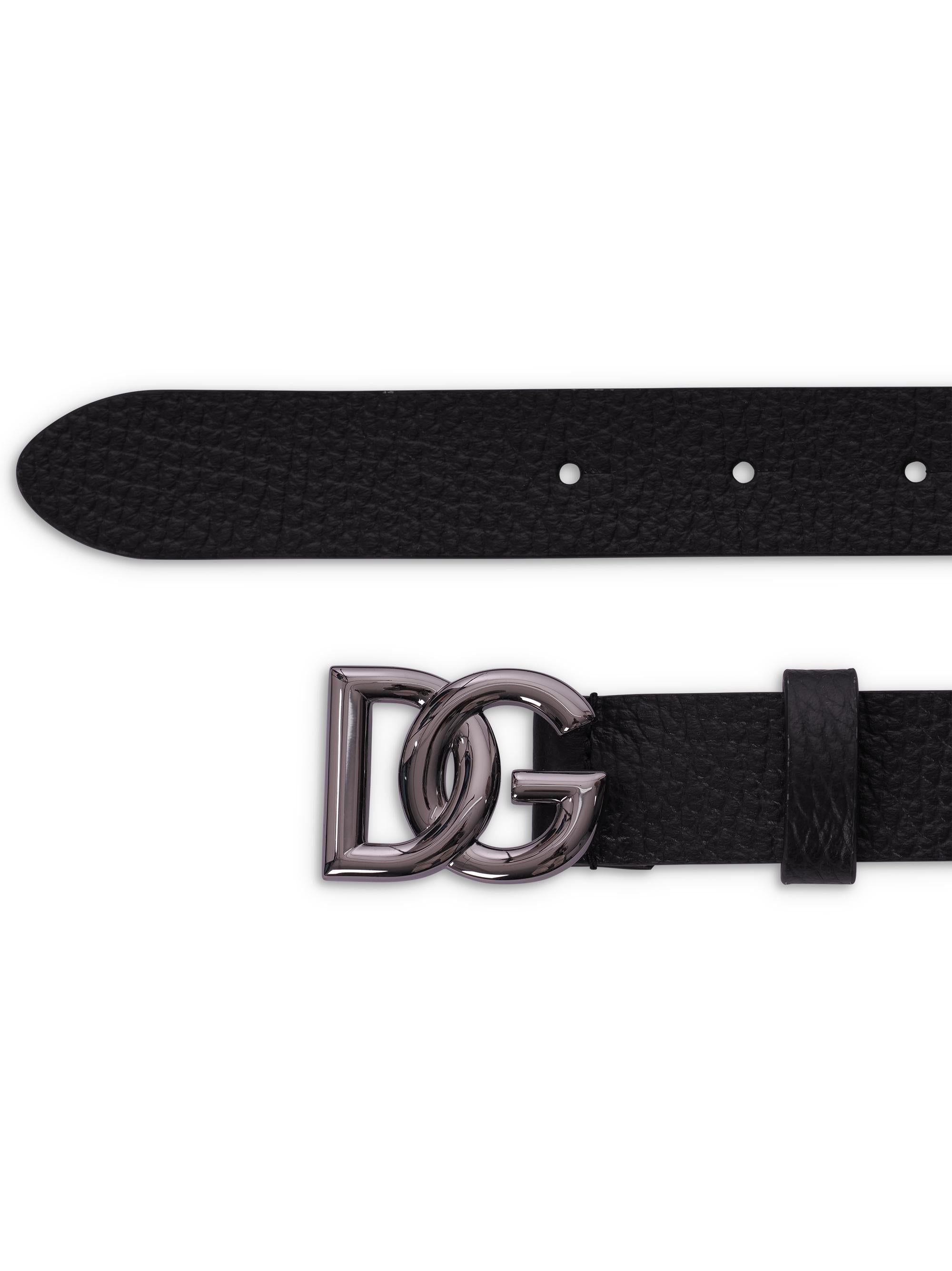 Cintura per bambino Dolce & Gabbana Kids nera con fibbia con logo EC0083 AI218 80999 DOLCE & GABBANA KIDS