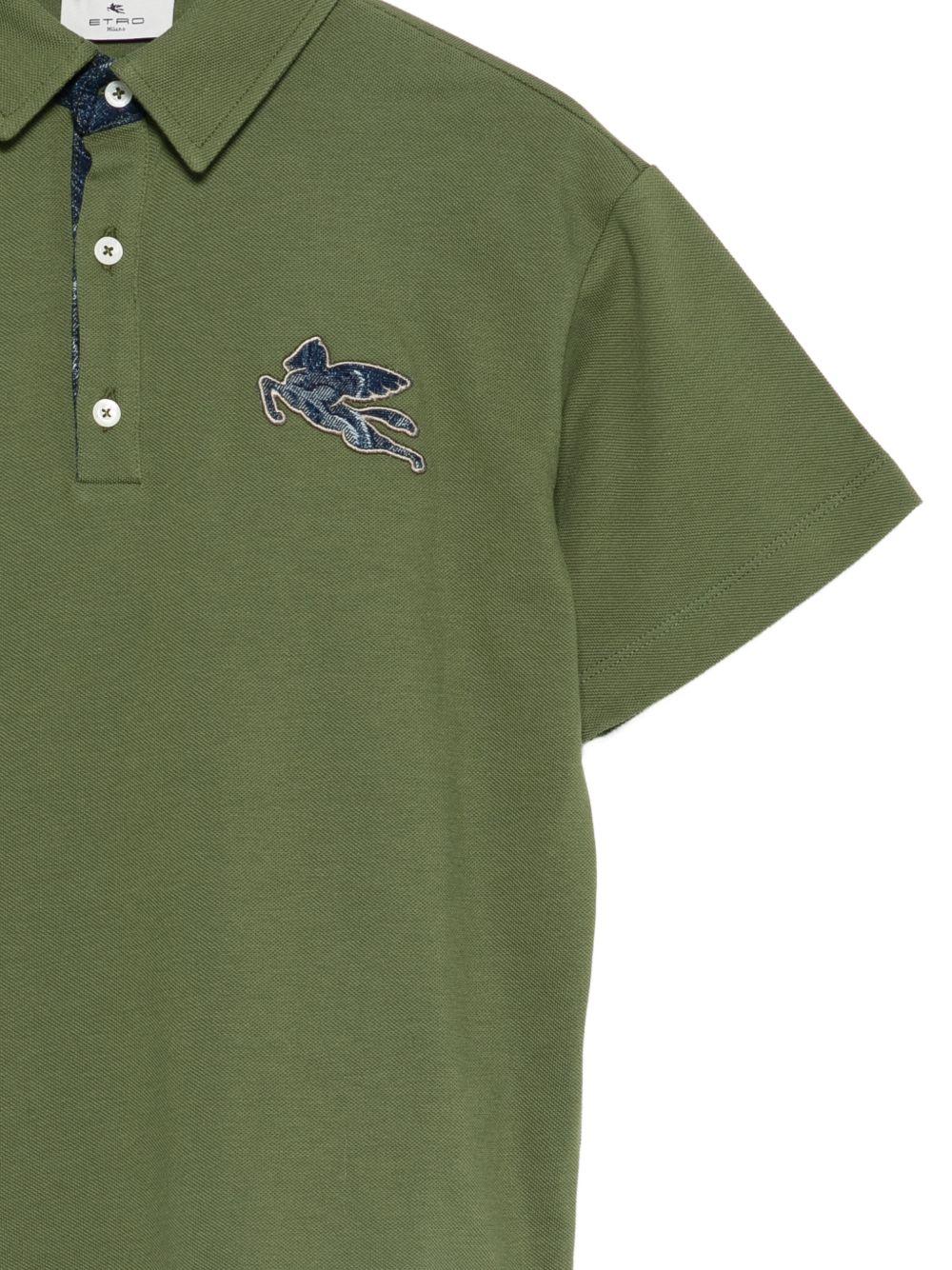 Polo per bambino Etro Kids verde con logo applicato GY8P01 Z0022 721 ETRO KIDS
