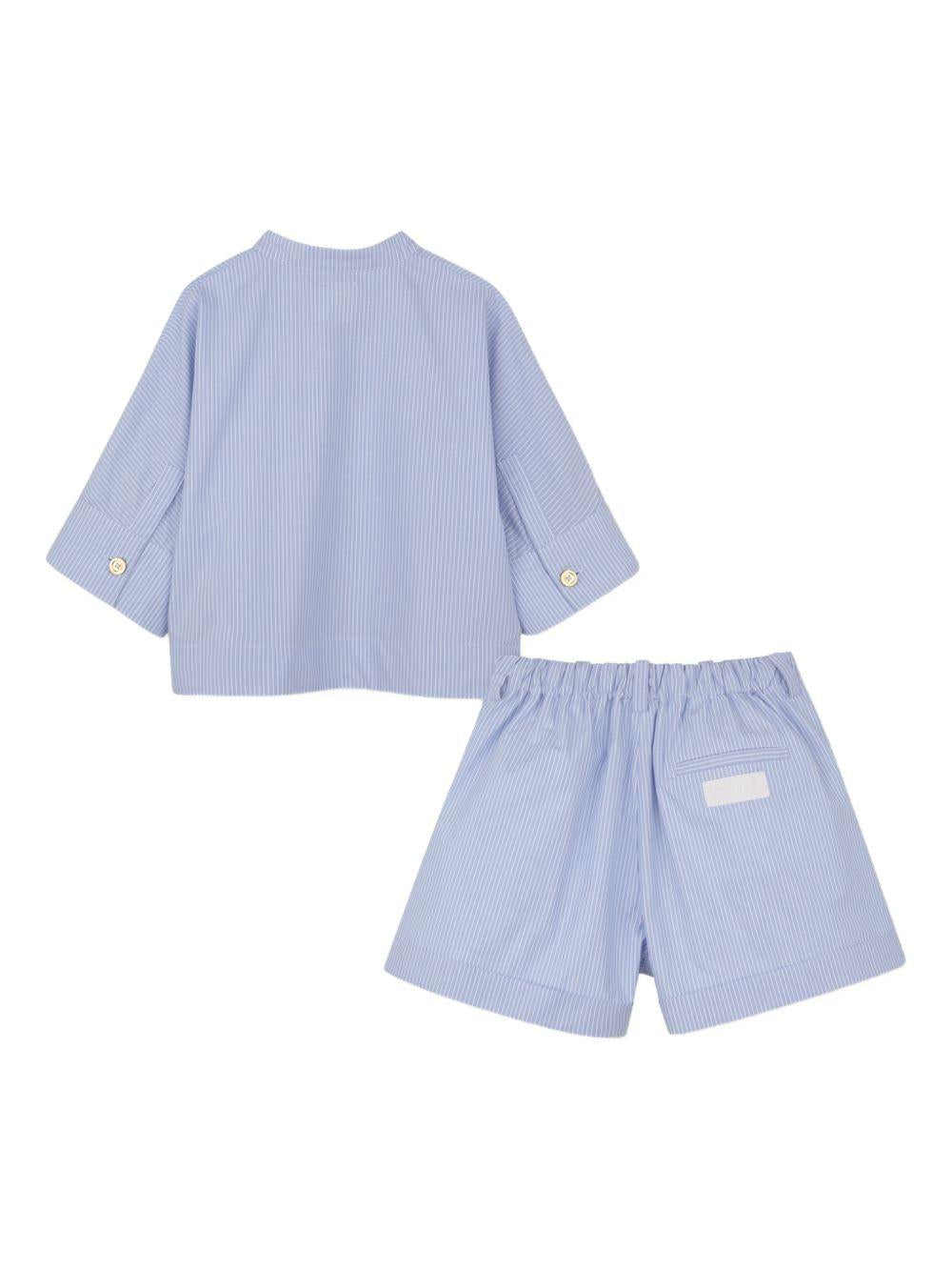 Shorts e camicia per bambina Givenchy Kids azzurro con motivo a righe H31131 V71 GIVENCHY KIDS