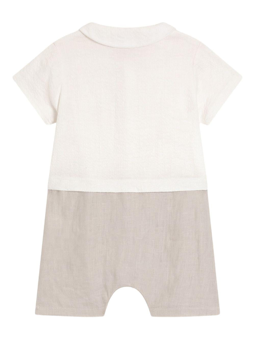 Tutina per neonato Dolce & Gabbana Kids beige con logo ricamato L12O04 G7PSZ S9000 DOLCE & GABBANA KIDS
