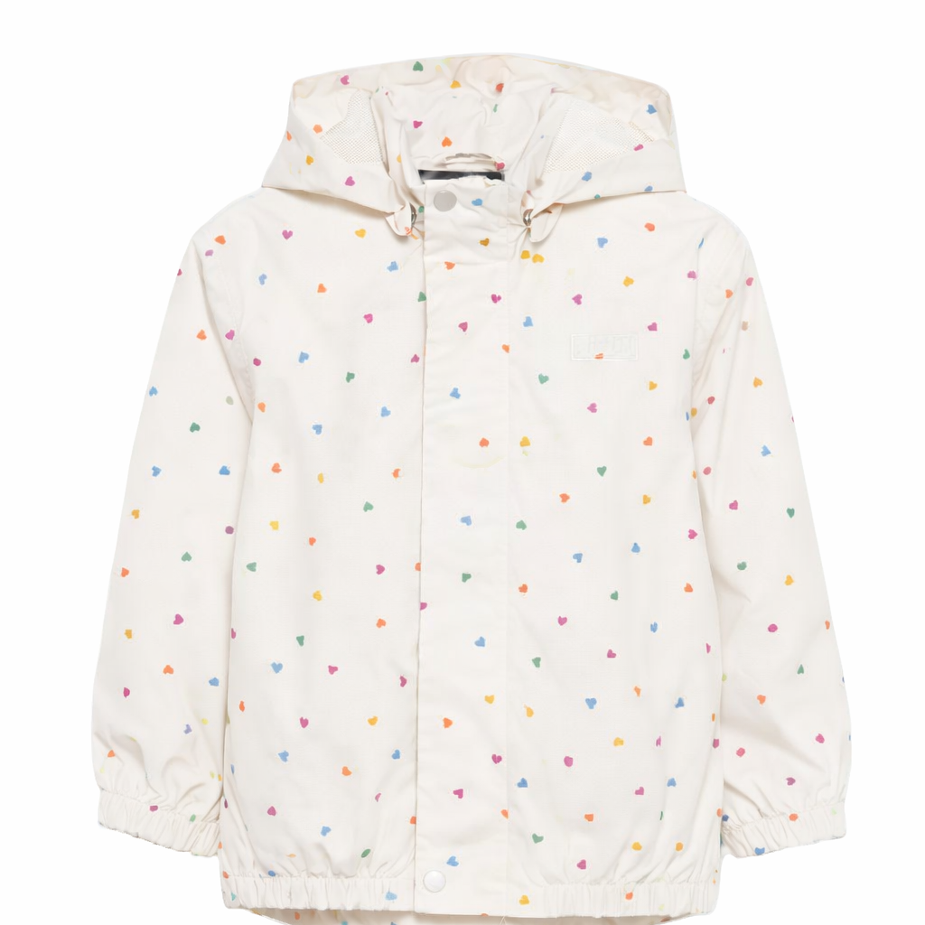 Giacca Waiton per bambina Molo bianca con stampa a cuori all-over 5NOSO123 9537 MOLO KIDS
