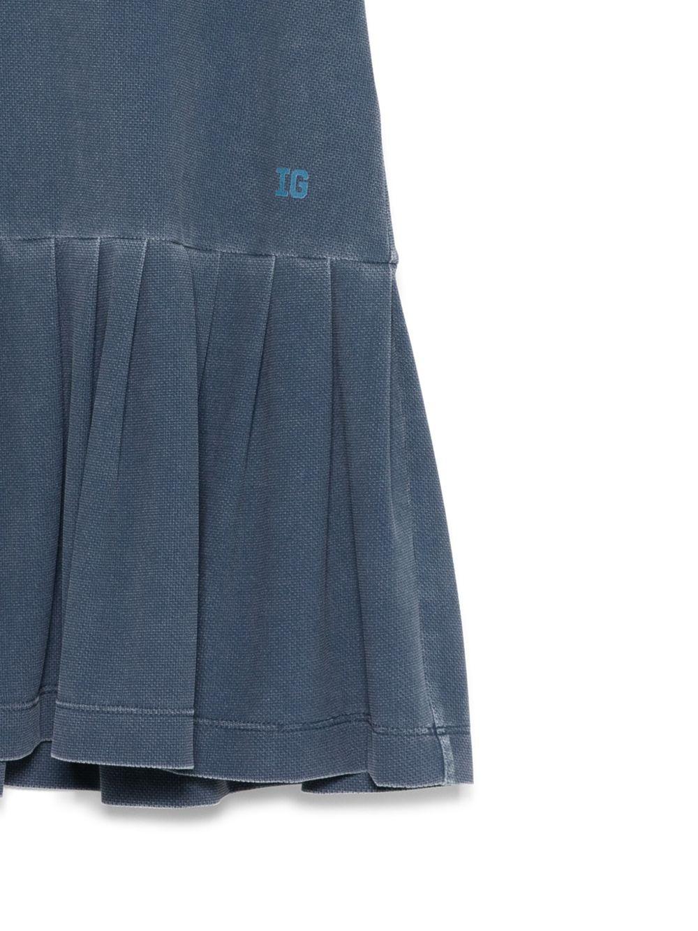 Abito per bambina Il Gufo blu con gonna svasata e stampa con logo laterale P25VA333N0107 497 IL GUFO