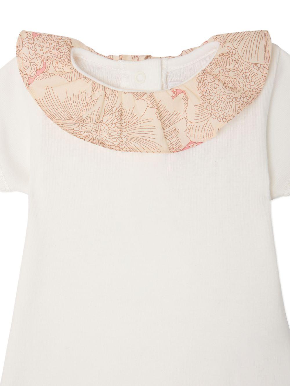 Body per neonata Bonpoint bianca con colletto a contrasto S06NUNK00007 002 BONPOINT KIDS