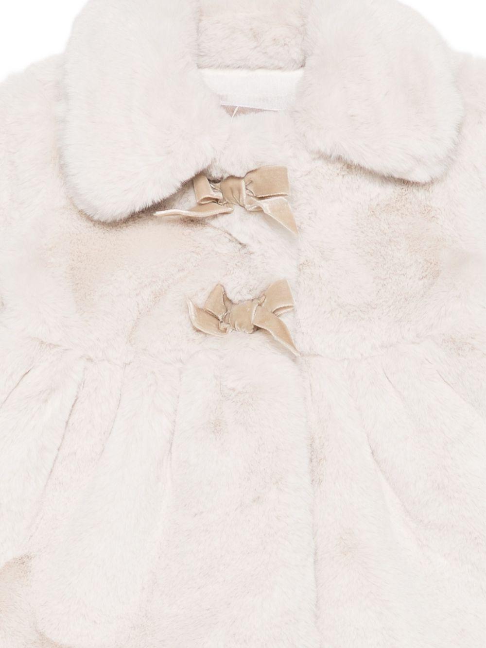Cappotto per neonata La Stupenderia beige con colletto alla Peter Pan 1TCGB24 W25 LA STUPENDERIA