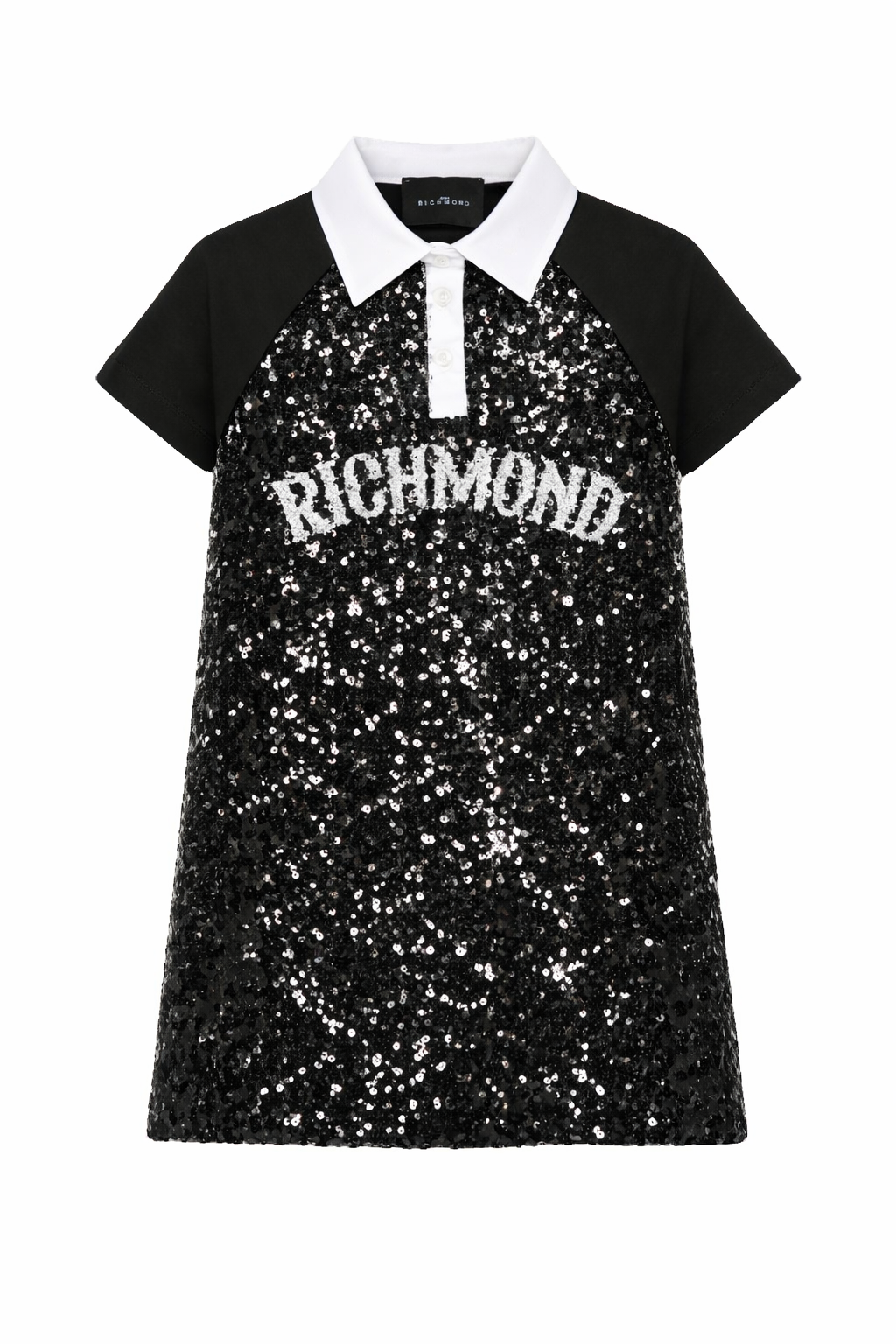 Abito per bambina John Richmond Junior nero con logo sul davanti RGP26046VE BLACK JOHN RICHMOND KIDS