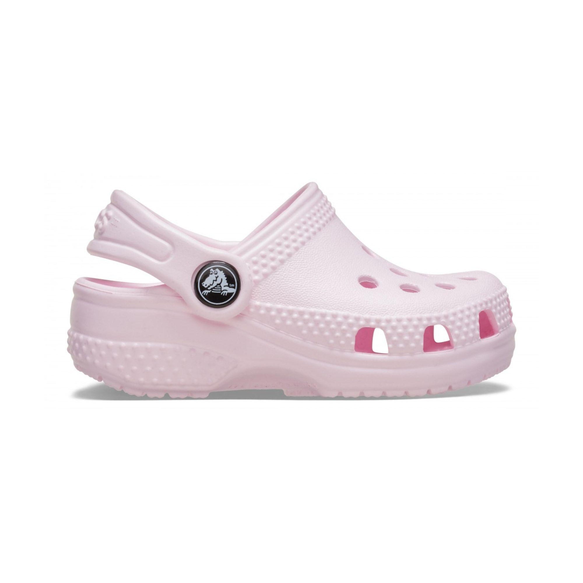 Crocs Littles Sabot B per neonata Crocs rosa con cinturino posteriore 11441 PIMK CROCS KIDS