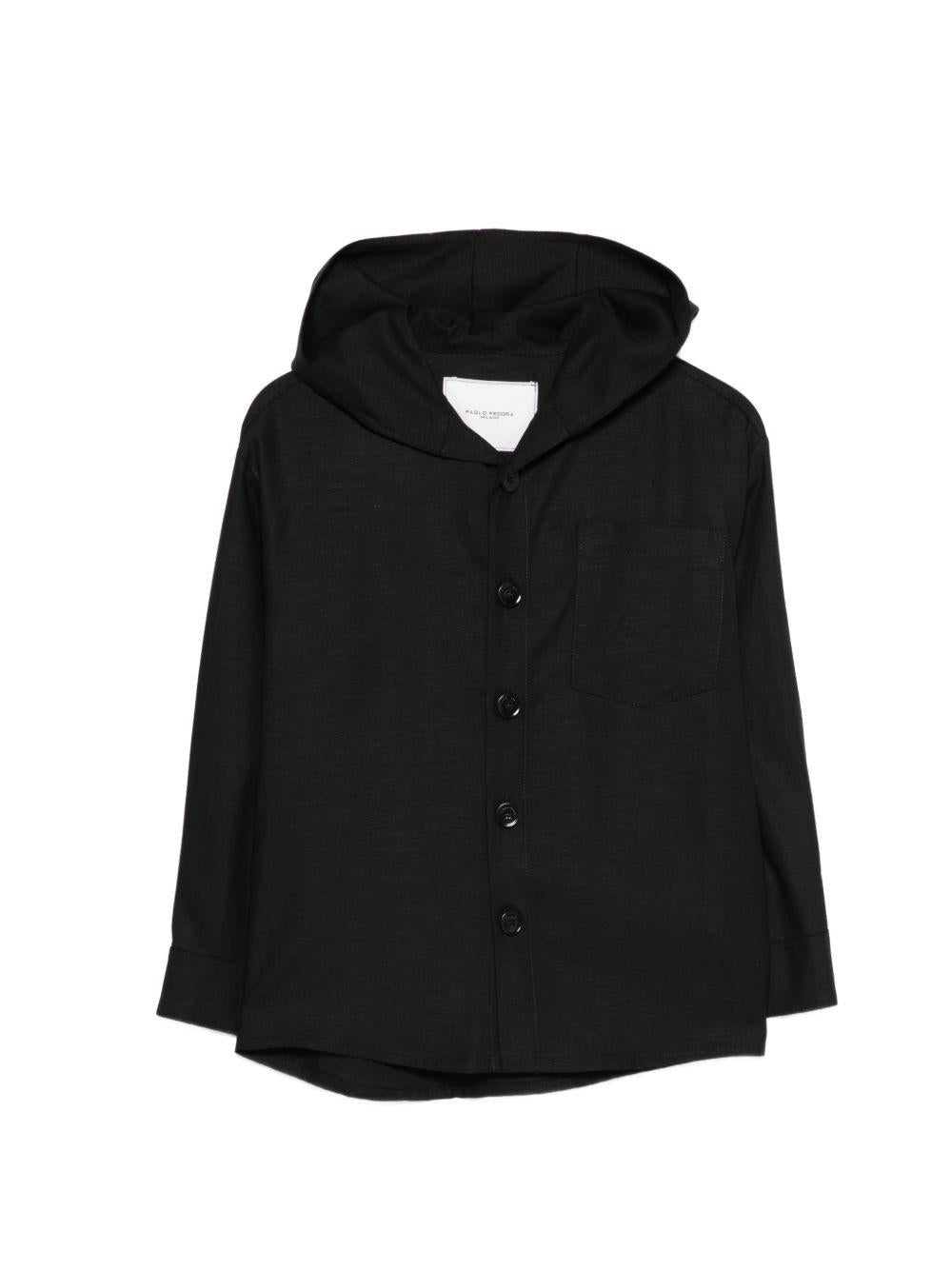Camicia per bambino Paolo Pecora Kids nera con cappuccio PP4216 NERO PAOLO PECORA KIDS