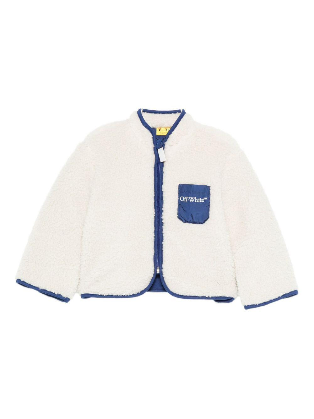 Giacca per neonato Off-White Kids bianco con tasca applicata OB7X003F25FAB001 0345 OFF WHITE KIDS