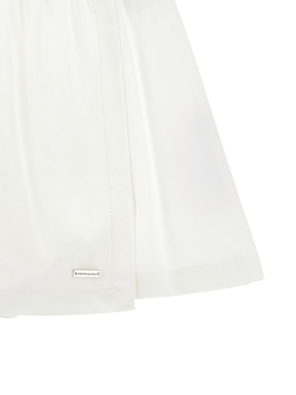 Pantaloncini per bambina Monnalisa bianchi con elastico in vita 41G402 7231 0001 MONNALISA