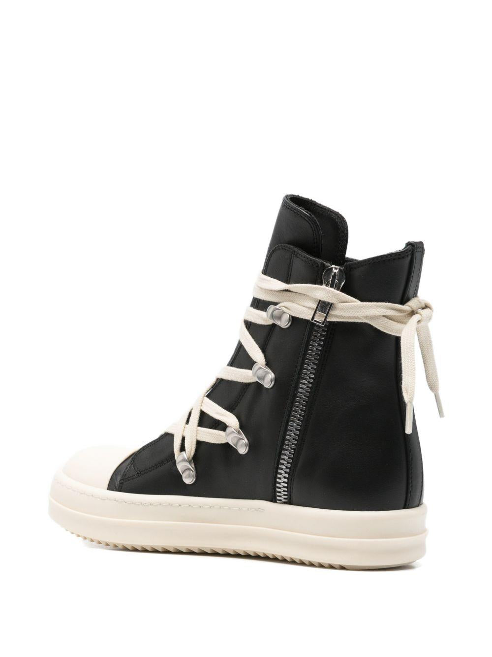 Sneakers per bambini Rick Owens Kids nere con occhielli color argento BG01F3894LMU 911 RICK OWENS KIDS