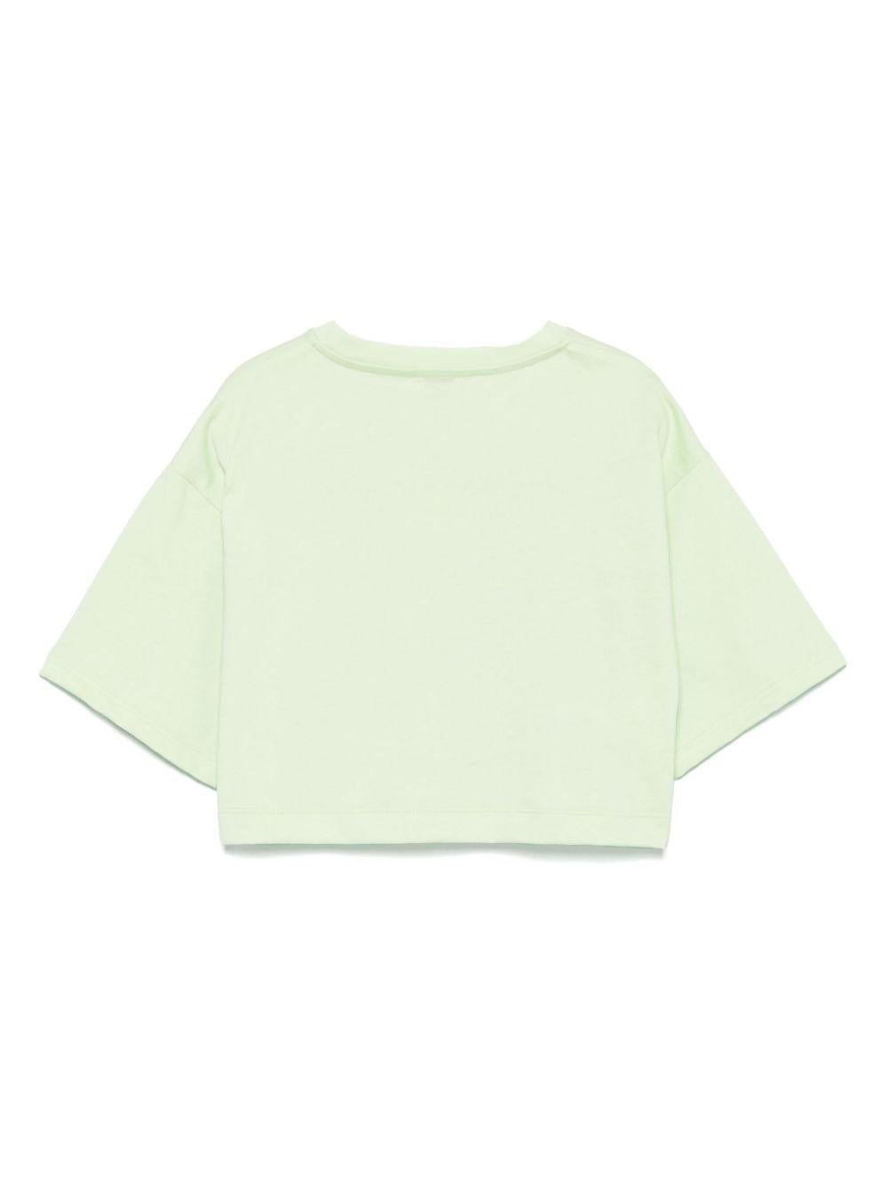 T-shirt per bambina Il Gufo verde con stampa P25TS477MF001 5246 IL GUFO