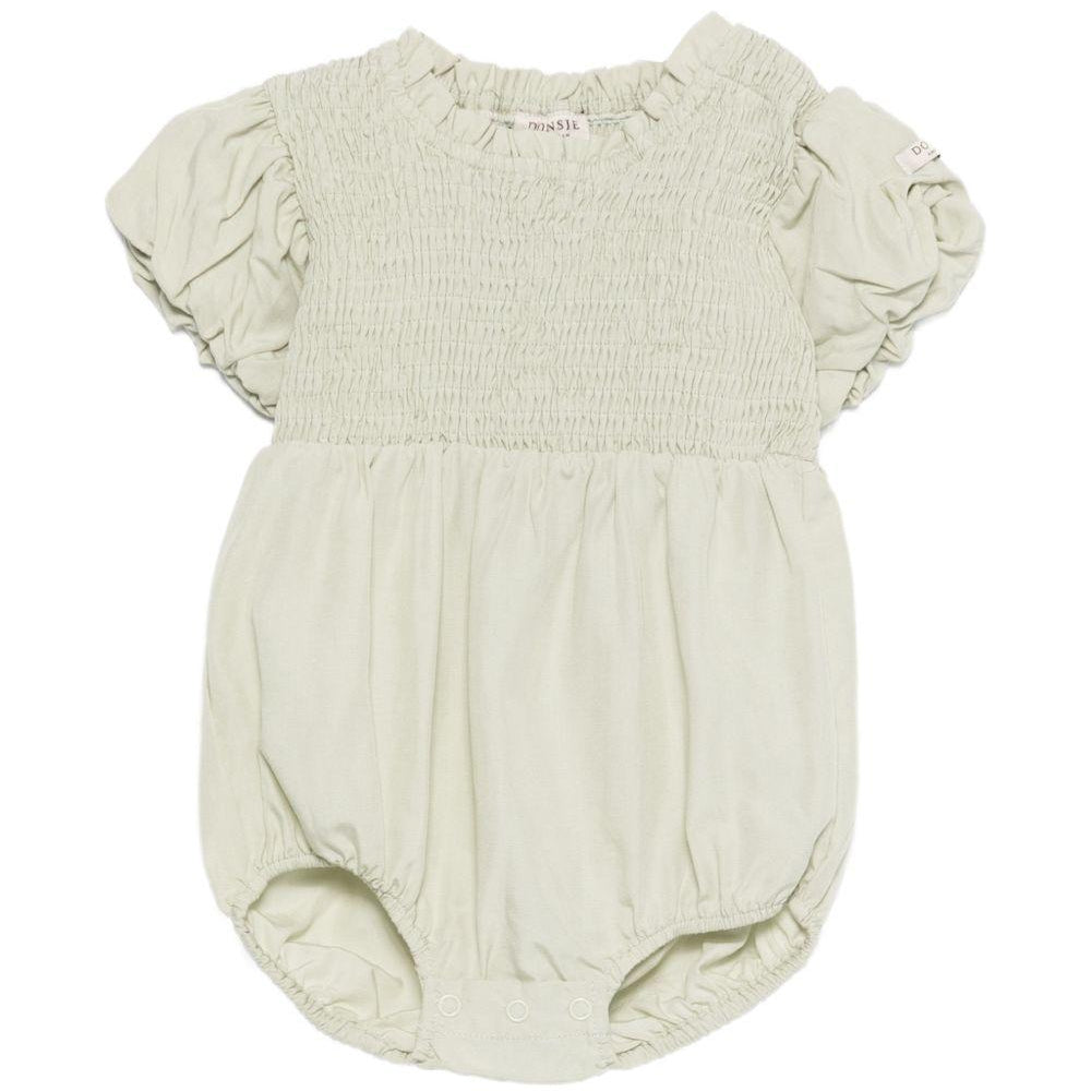 Tutina Eledor per neonata Donsje verde con dettagli arricciati 3045600 00015 DONSJE KIDS
