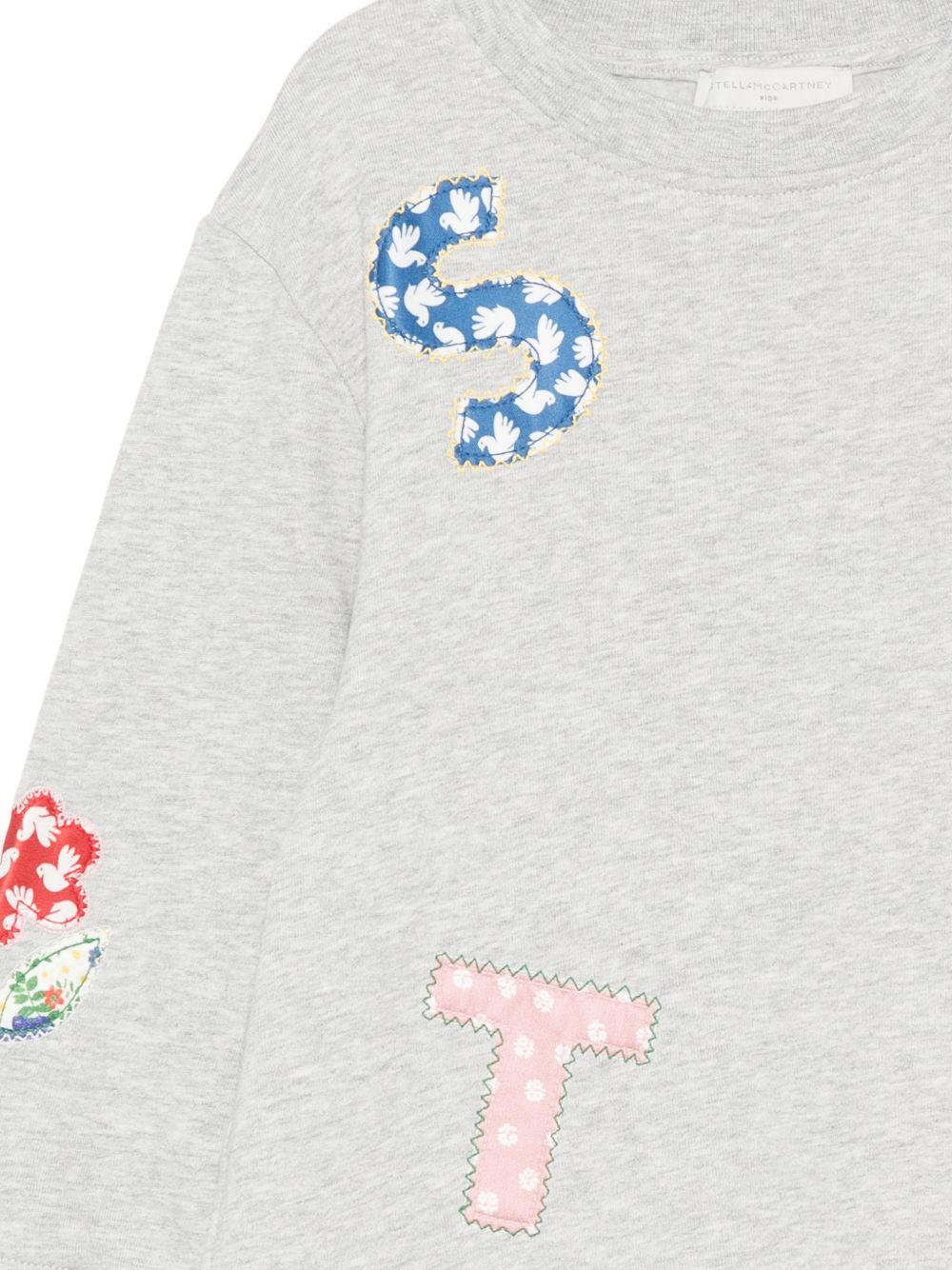 Abito modello felpa per bambina Stella McCartney Kids grigio con applicazioni TZ1A60 Z3059 807 STELLA McCARTNEY KIDS