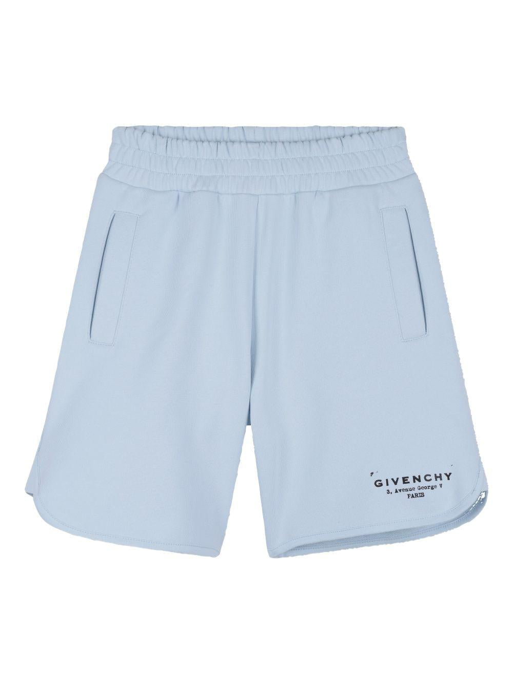 Shorts per bambino Givenchy Kids azzurro con tasca posteriore applicata H31104 77L GIVENCHY KIDS