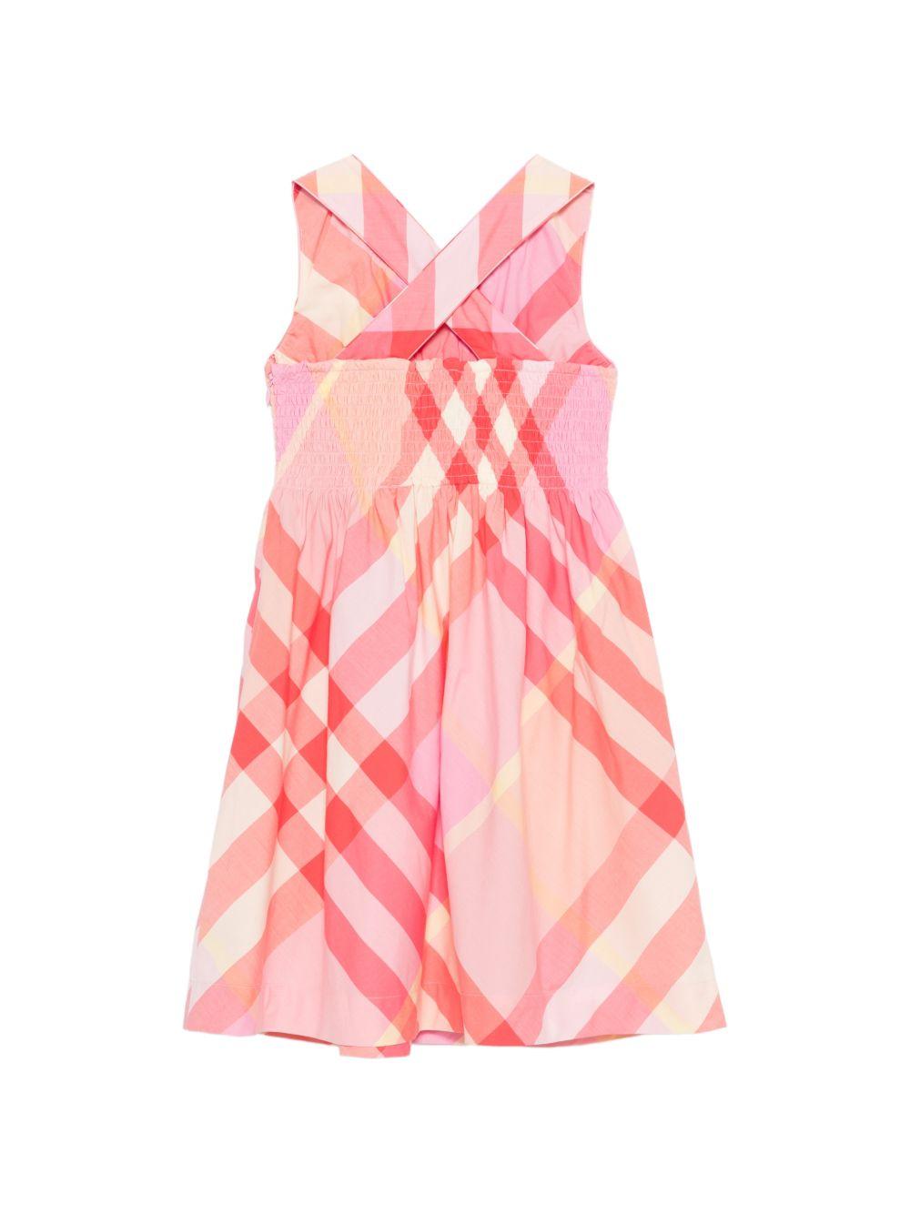 Abito per bambina Burberry Kids rosa con design a quadri 8117822 C4231 BURBERRY KIDS