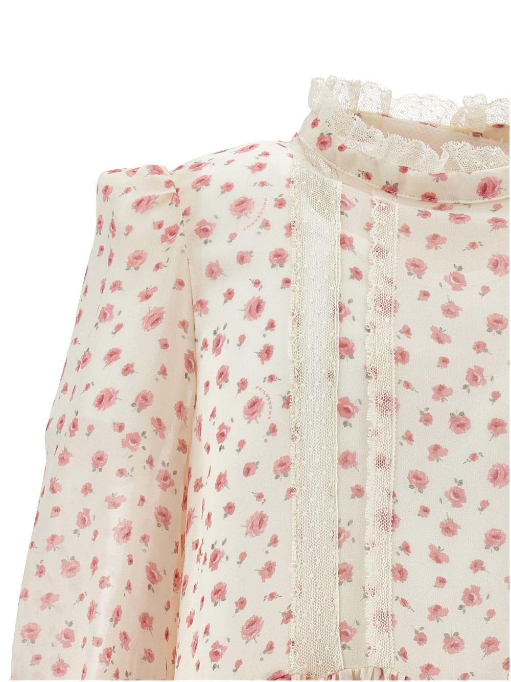Abito per bambina Philosophy di Lorenzo Serafini Kids bianco con stampa floreale I1G910 7602 0294 PHILOSOPHY KIDS