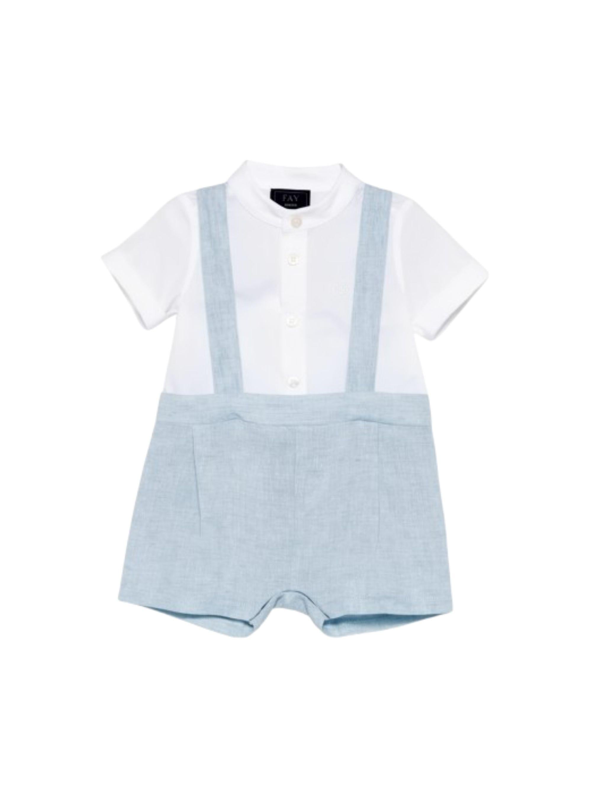 Salopette per neonato fay Kids azzurra con chiusura a bottoni FYA511 I0318 607 FAY KIDS