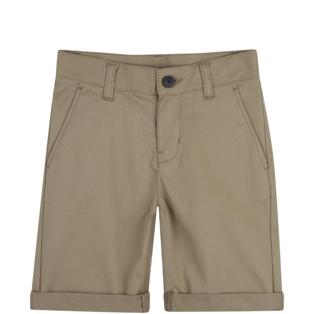 Shorts per bambino Boss Kids marrone chiaro con risvolto J52921 295 BOSS KIDS
