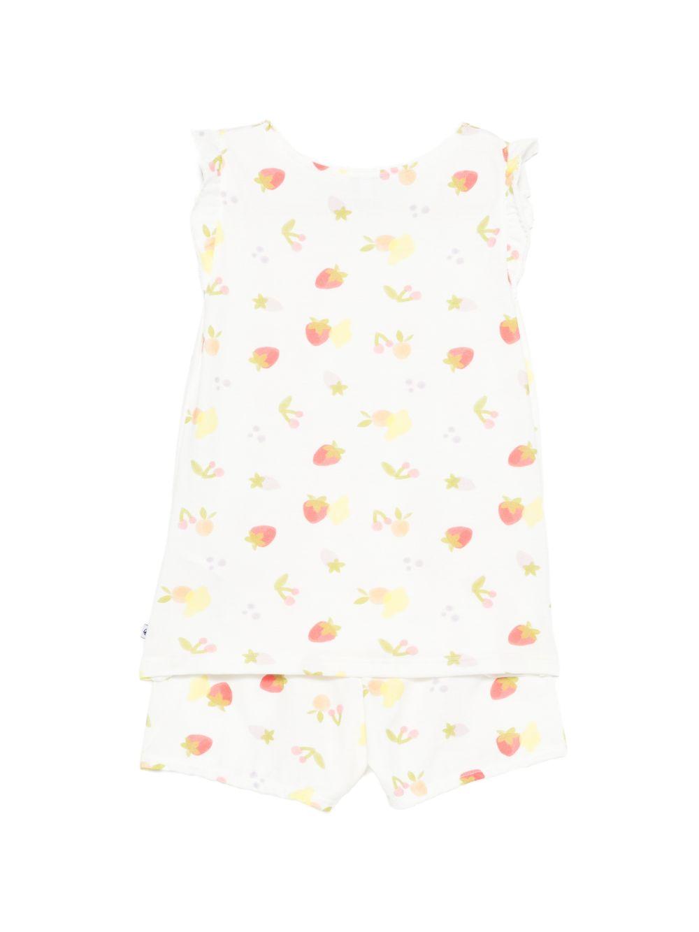 Pigiama per bambina Petit Bateau bianco con stampa fruttata A0F86 01 PETIT BATEAU