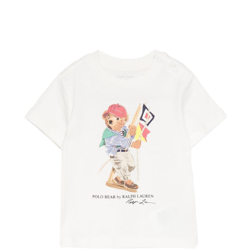 T-shirt per neonato Polo Ralph Lauren Kids bianco con motivo Polo Bear 320A12428 002 Ralph Lauren kids