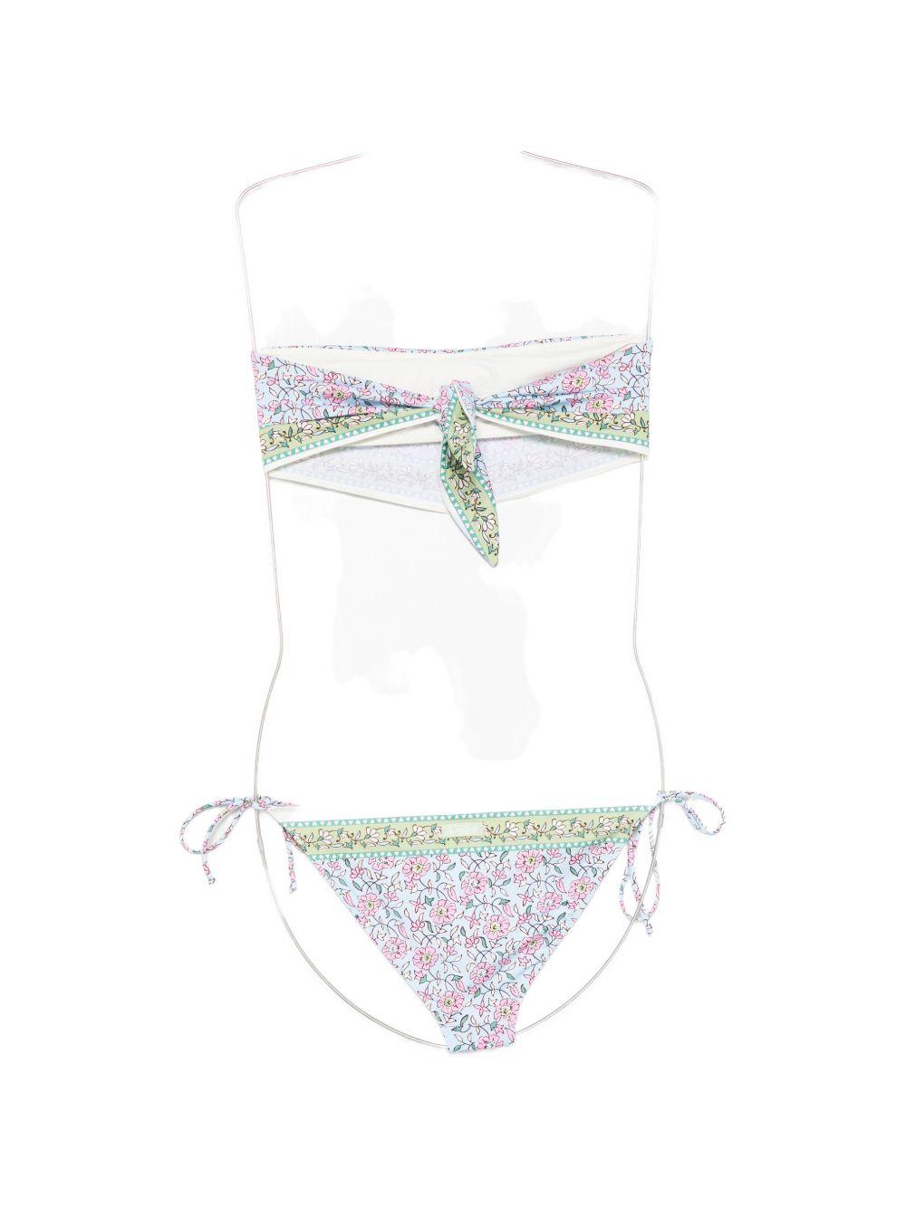 Bikini per donna MC2 Saint Barth multicolore con stampa floreale all-over VIR0001 08720L MC2 ST. BARTH