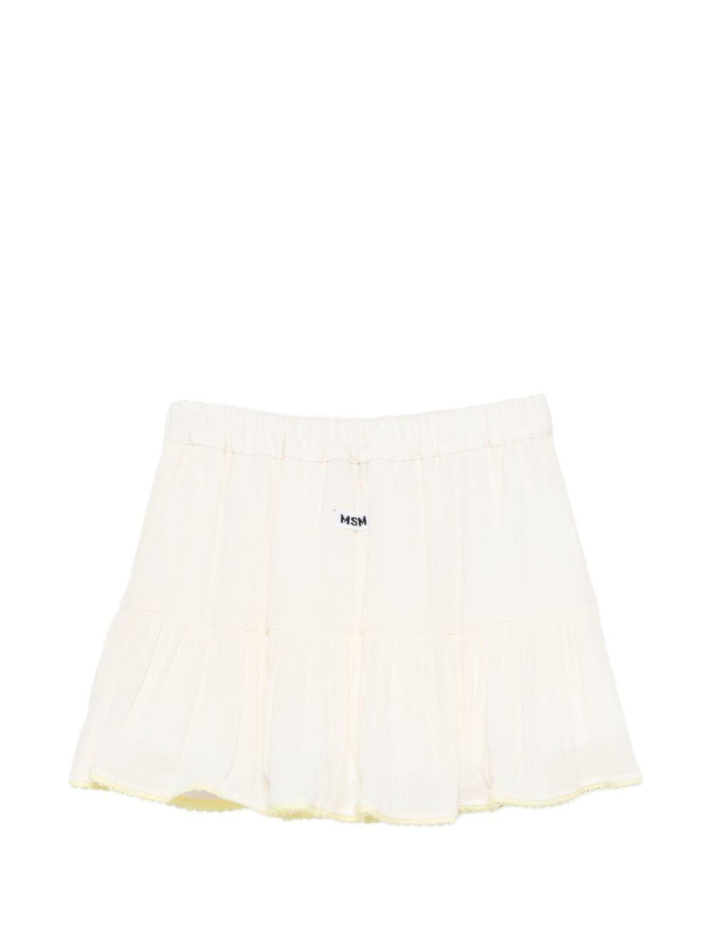 Gonna per bambina MSGM Kids bianco con design a balze S6MSJGSK210 001 MSGM KIDS