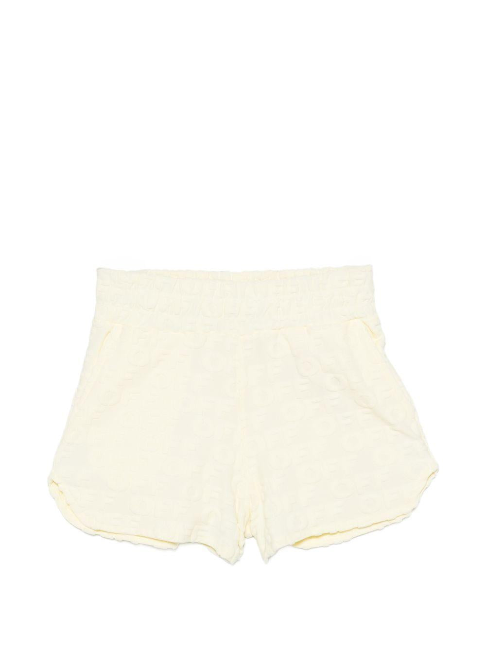Shorts per bambina Off-White Kids gialli a fantasia 44GCI001S26J001 740 OFF WHITE KIDS