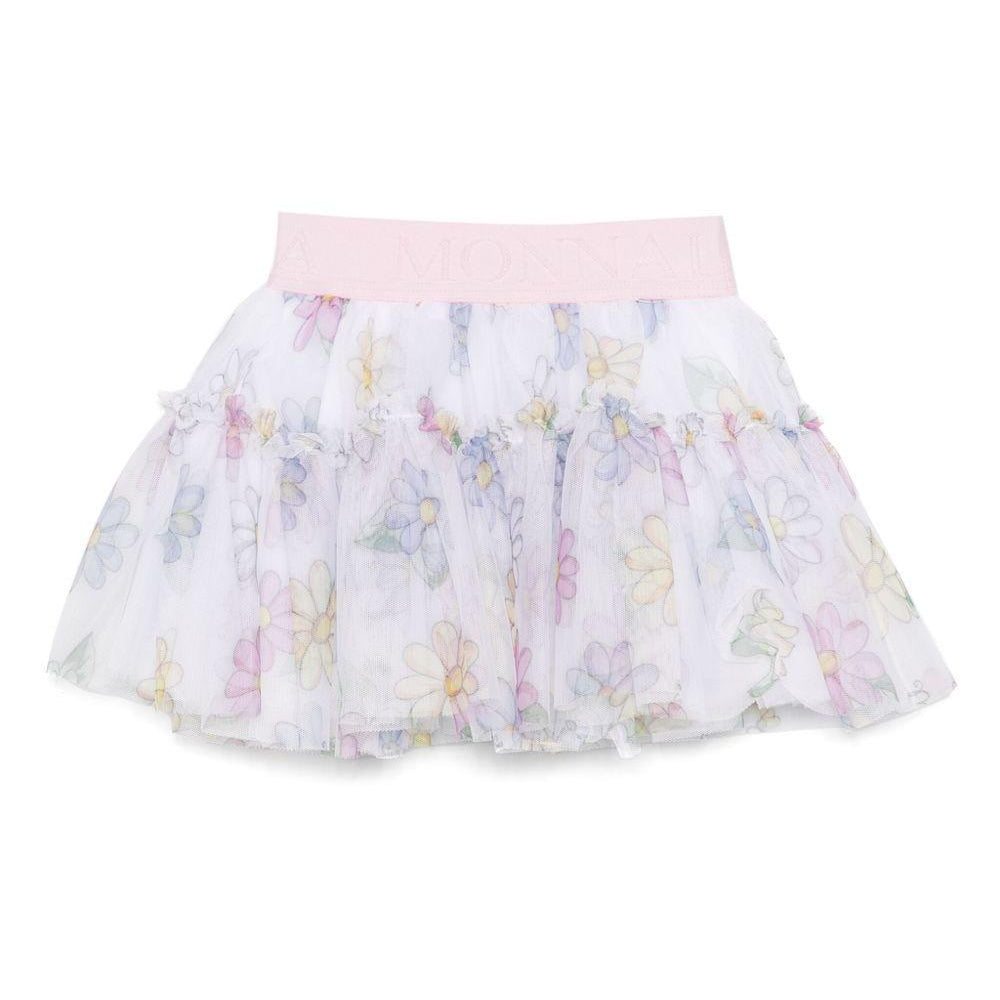 Gonna per neonata Monnalisa bianco a fiori 31E702 5664 0099 MONNALISA