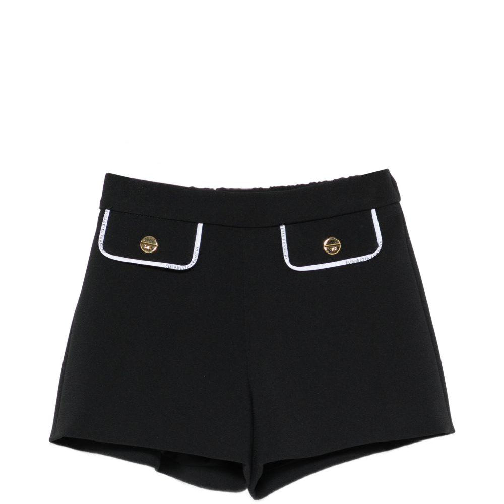 Shorts per neonata Elisabetta Franchi la Mia Bambina neri con tasche ad aletta EGBE0270GA022 N100 ElISABETTA FRANCHI KIDS