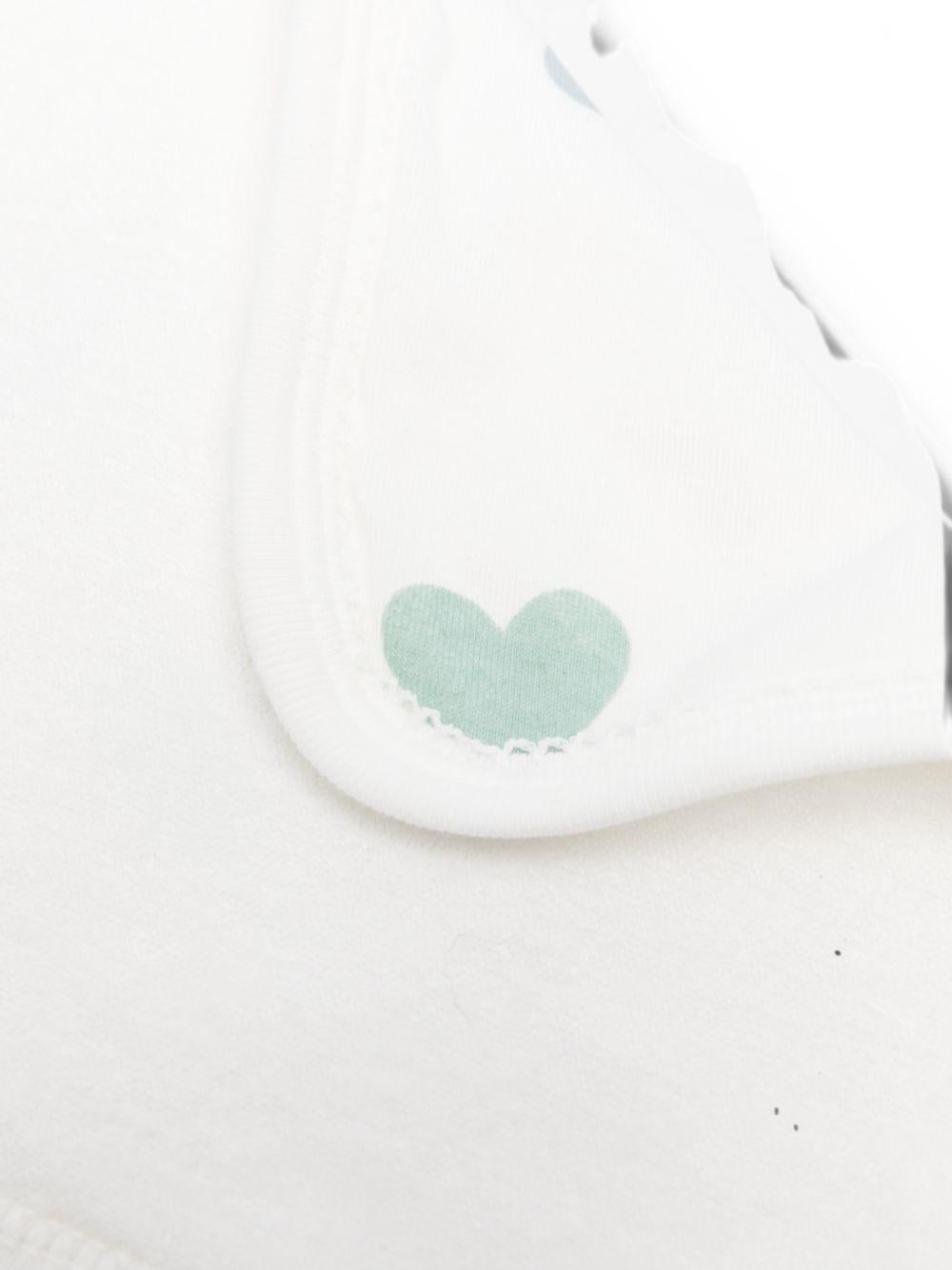 Asciugamano da bagno per neonati Petit Bateau Kids bianco con stampa a cuori A0GQR 01 PETIT BATEAU KIDS