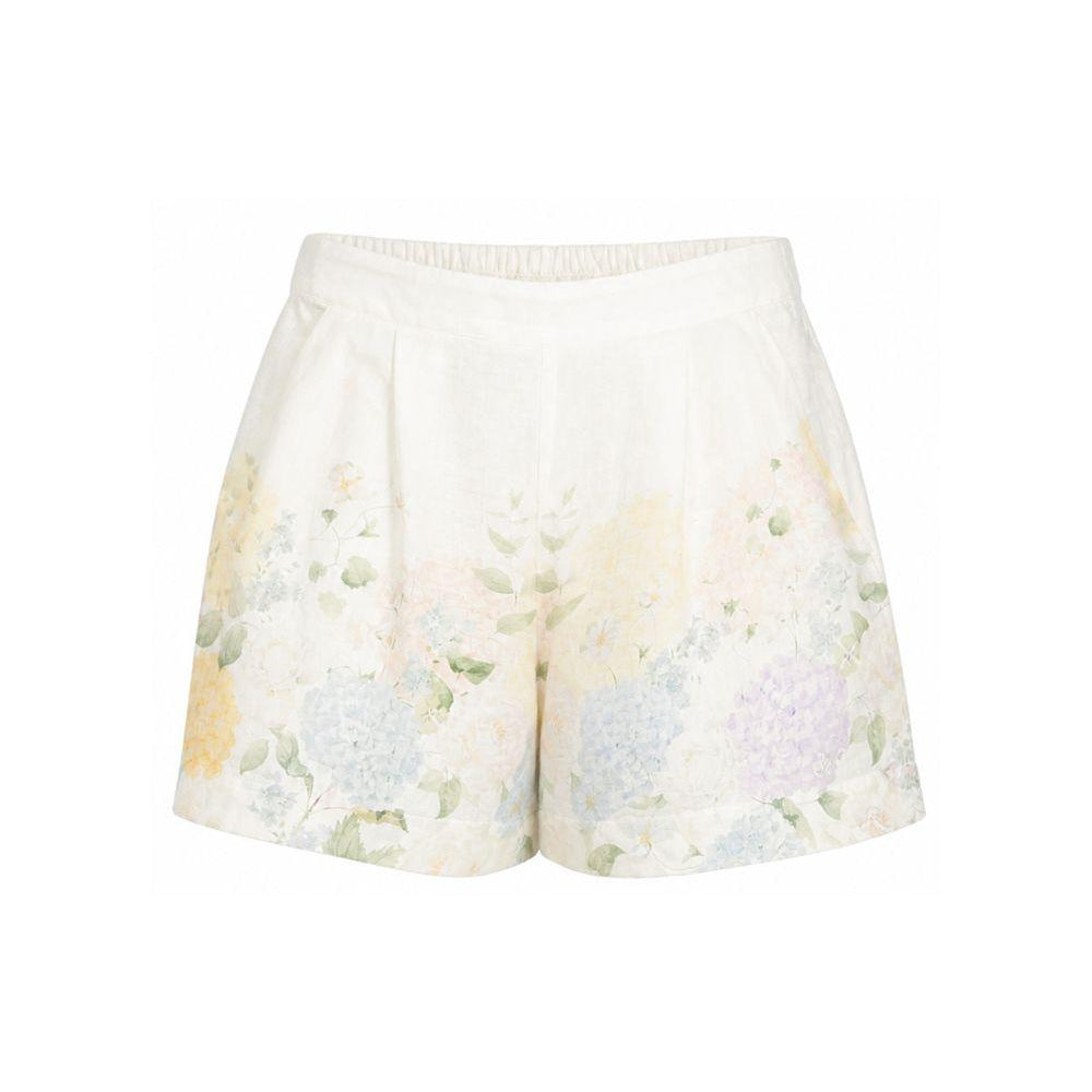 Pantaloncini Amani per donna MC2 Saint Barth bianco con stampa floreale e logo ricamato AMN0001 01889L MC2 ST. BARTH