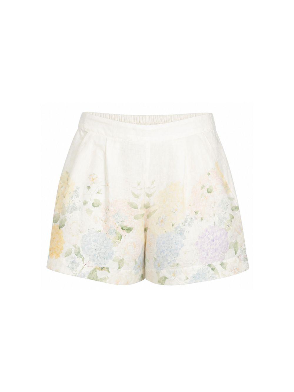 Pantaloncini Amani per donna MC2 Saint Barth bianco con stampa floreale e logo ricamato AMN0001 01889L MC2 ST. BARTH