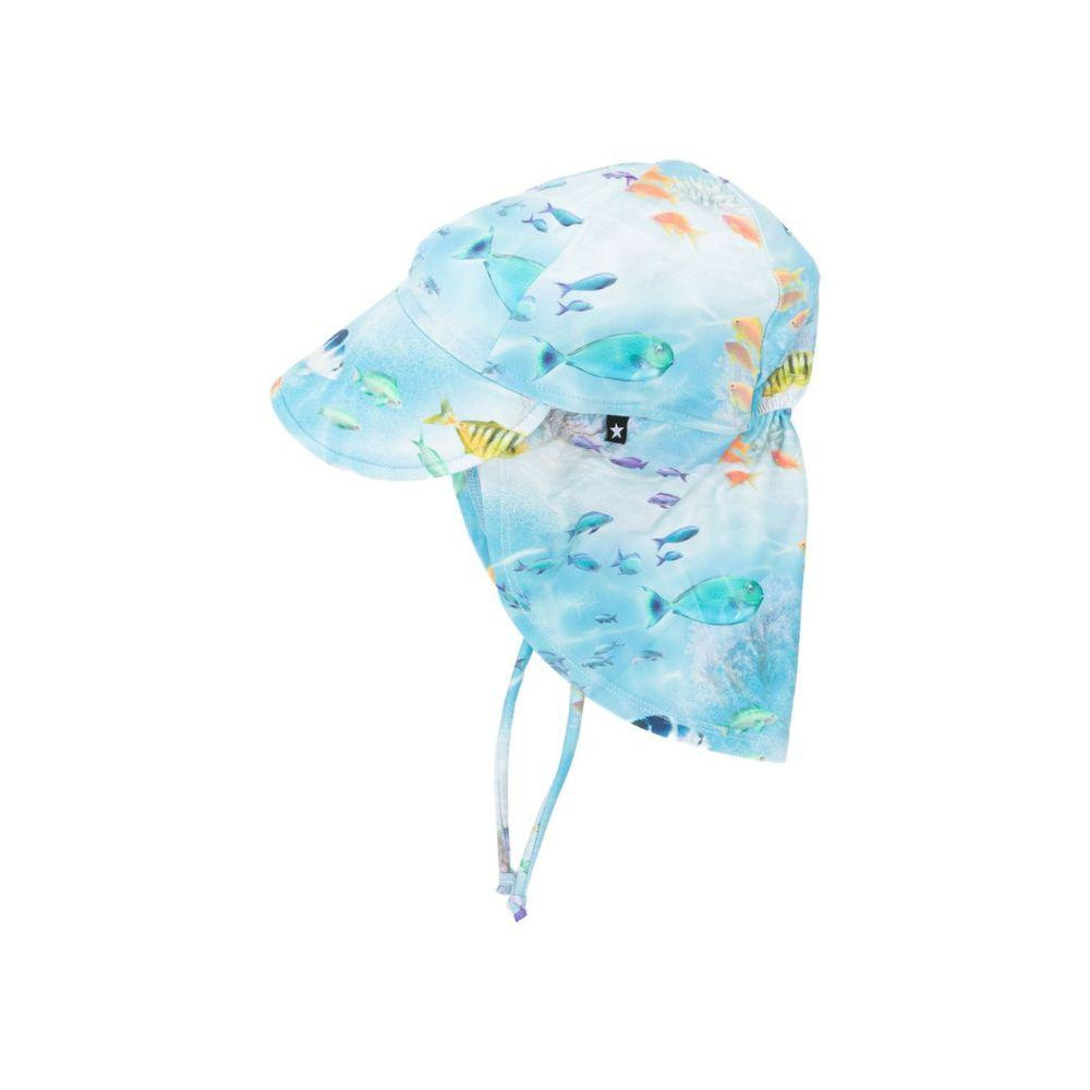 Cappello per neonato Molo azzurro con stampa di pesci blu 7S26Y302 9533 MOLO KIDS