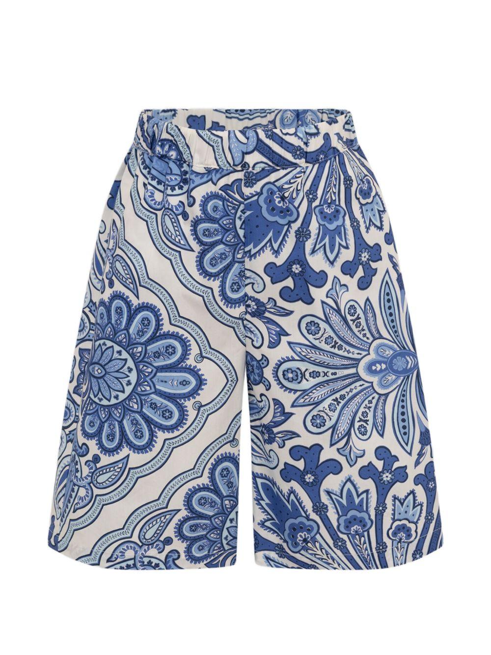 Shorts per bambino Etro Kids blu con stampa grafica floreale GY6P99 P0587 101CE ETRO KIDS