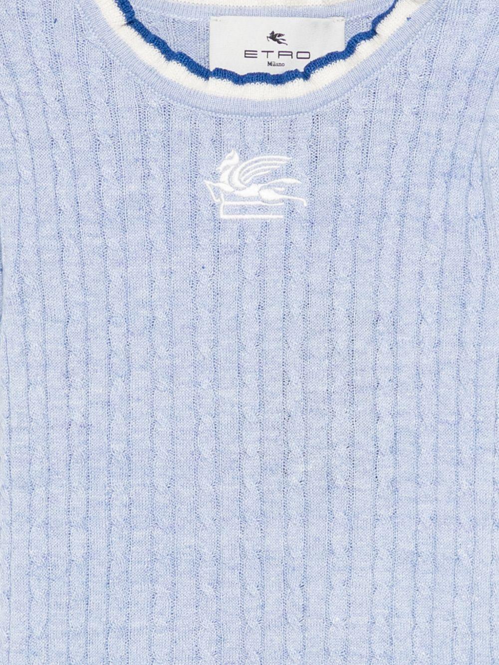 T-shirt per bambina Etro Kids blu con ricamo Pegaso sul davanti GY9A20 X0259 824 ETRO KIDS