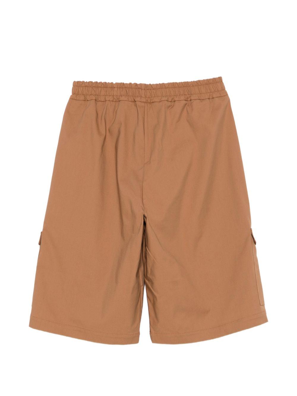 Shorts per bambino DONDUP Kids marroni con logo ricamato sul davanti DMBE0250TV124 6009 DONDUP KIDS