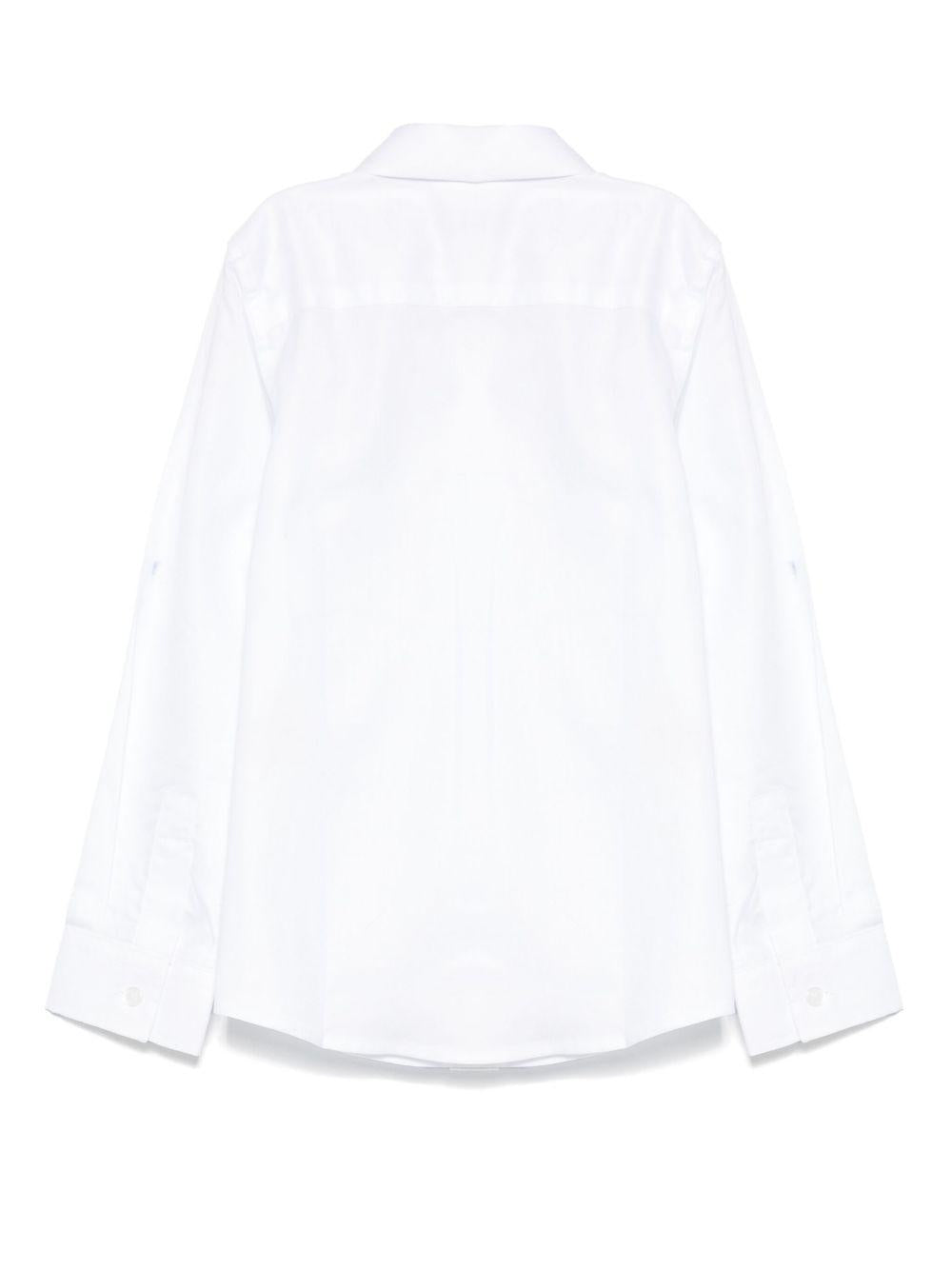Camicia per bambino Trussardi Junior bianca con colletto ricamato TBA25080CA OFF-WHITE TRUSSARDI JUNIOR