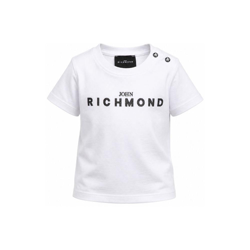 T-shirt per neonato Jhon Richmond Junior bianca con dettaglio logo RIP26002TS WHITE JOHN RICHMOND KIDS