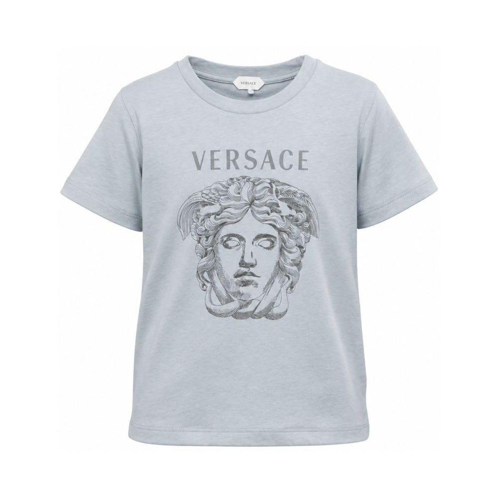 T-shirt per bambino Versace Kids azzurra con stampa grafica 10249461A18182 2U3G0 VERSACE KIDS