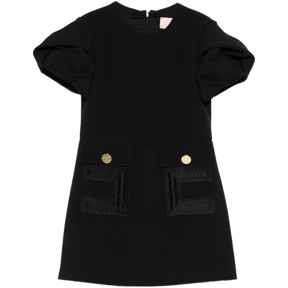 Abito per bambina Elisabetta Franchi La Mia Bambina nero con tasche a patta EFAB6460GA022 N000 ElISABETTA FRANCHI KIDS
