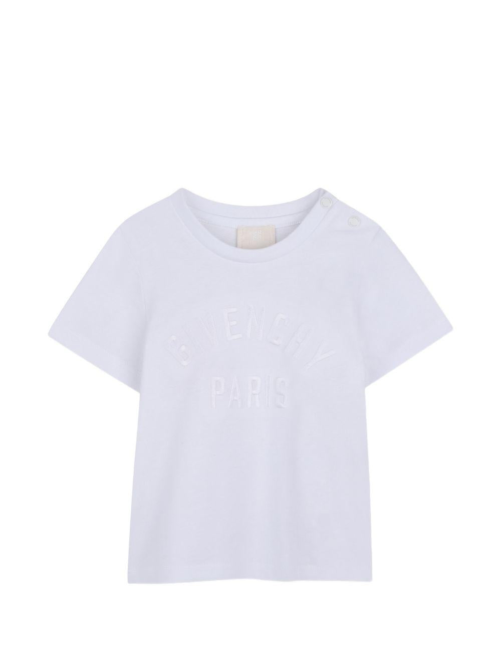 T-shirt per neonati Givenchy Kids bianca con dettaglio logo H31286 10P GIVENCHY KIDS