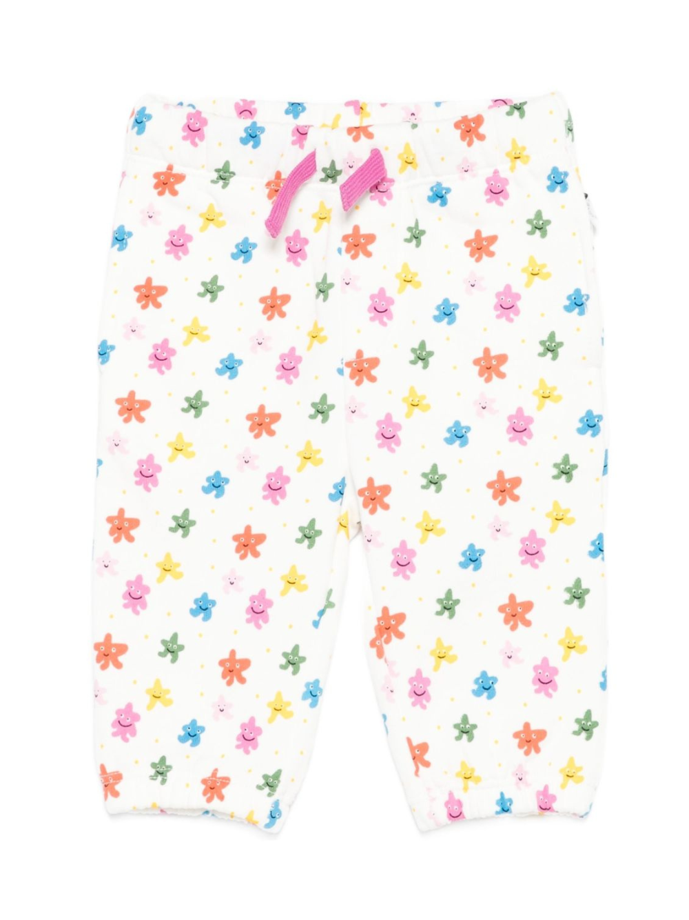 Pantaloni sportivi per neonata Stella McCartney Kids bianco con stelle all-over TX6050 Z3209 101MC STELLA McCARTNEY KIDS