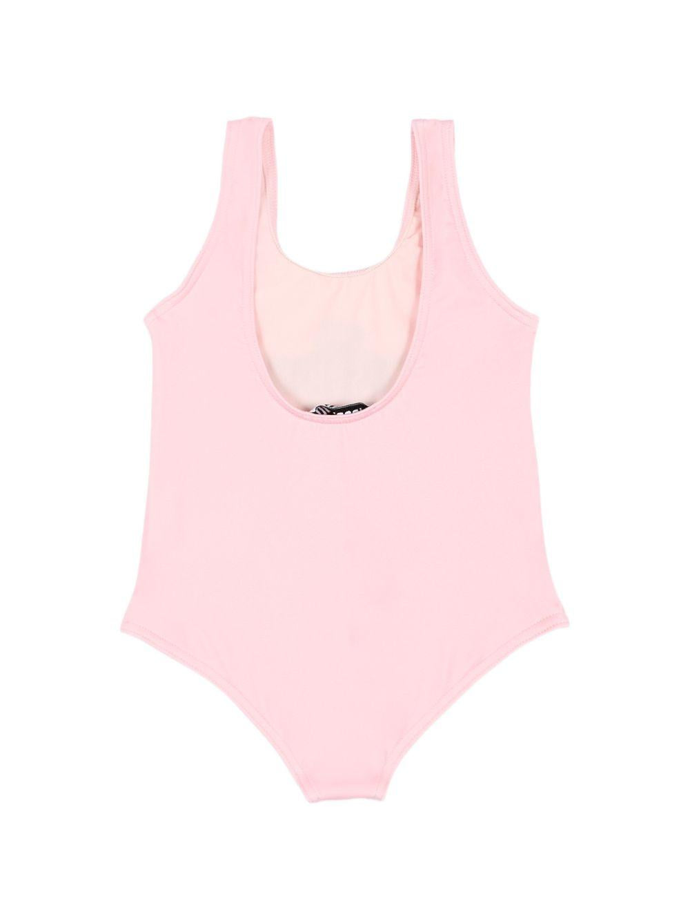 Costume intero per neonata Moschino Kids rosa con stampa Teddy sul davanti M2L00ALKA11 50209 MOSCHINO KIDS