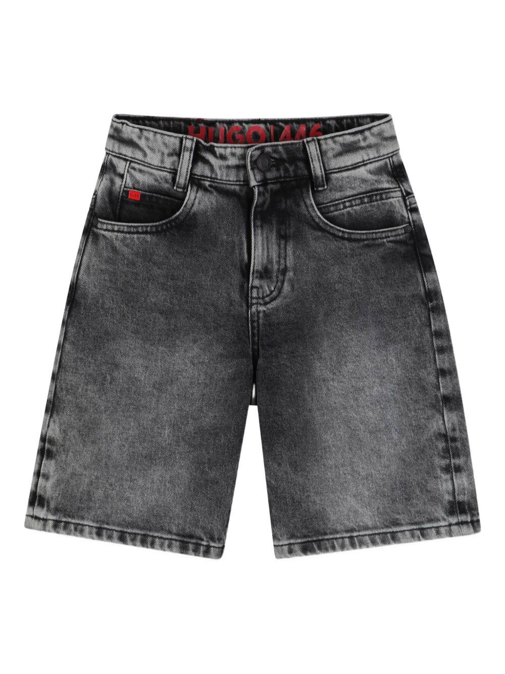Shorts per bambino Hugo Kids grigio con effetto schiarito G00994 Z21 Hugo KIDS